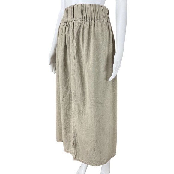 Miranda Bennett Paper Bag Skirt One Size Lyocell Crinkle Pull On Minimalist BOHO - Picture 6 of 16